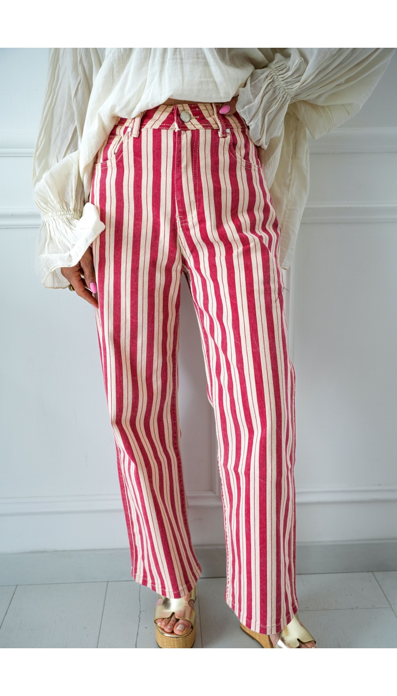 ASTRID Pantaloni a Righe Rosse - Nuovo Arrivo Elegante!