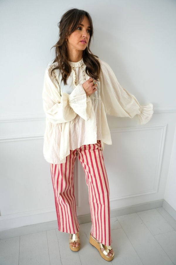 ASTRID Pantaloni a Righe Rosse - Nuovo Arrivo Elegante! 2