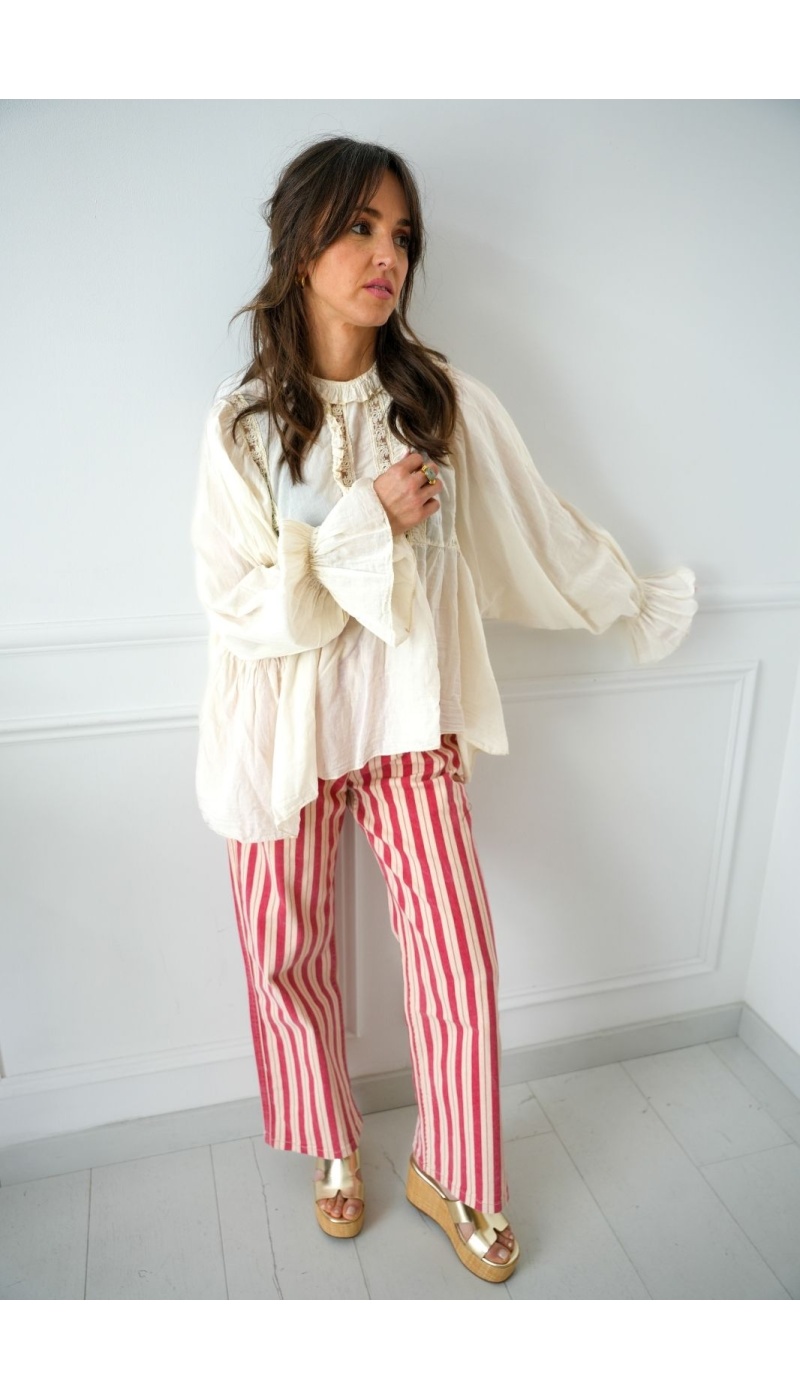 ASTRID Pantaloni a Righe Rosse - Nuovo Arrivo Elegante!