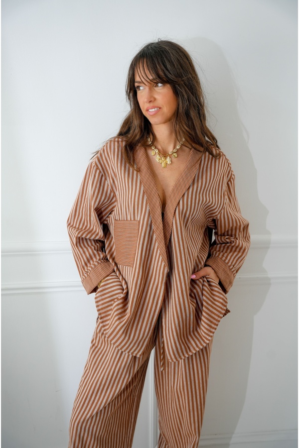 Chaqueta a rayas óxido Johanna OUPY 2