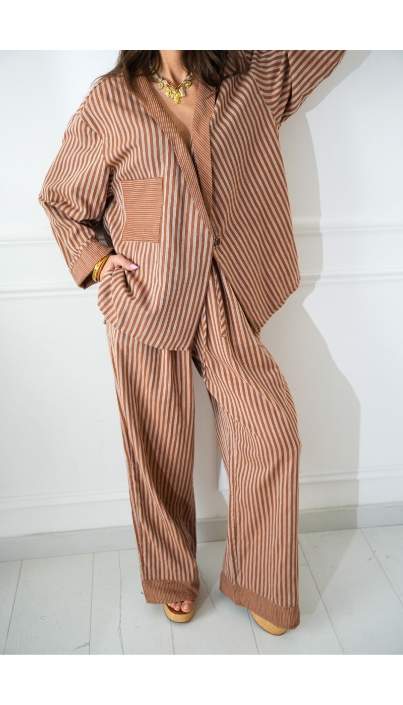 johanna toutoun RAYE CAMEL PANTALON FEMME