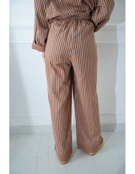 Pantaloni a Righe Ruggine Johanna OUPA - Eleganza e Stile