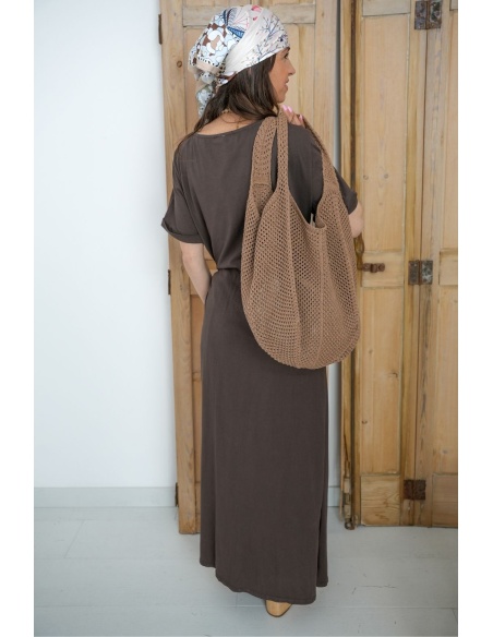 Sac Crochet Marron ISABEL - Élégance et Style Accueil