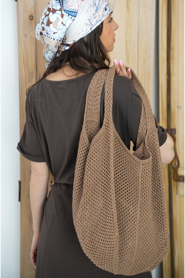 FLORA AND GEAN IMPORT CROCHE MARRON SAC FEMME