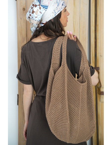 Sac Crochet Marron ISABEL - Élégance et Style Accueil