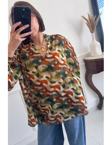 PANDORA Blusa Camuflaje Verde