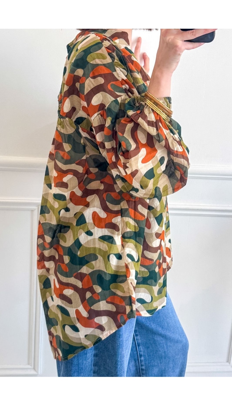 PANDORA Blusa Camuflaje Verde