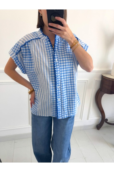 Chemisier Carreaux Bleu NEIA 2