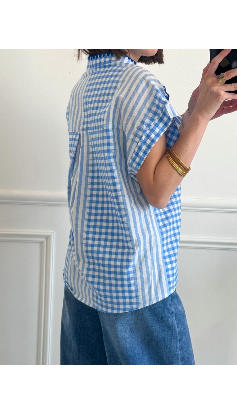 Blusa a cuadros azul NEIA