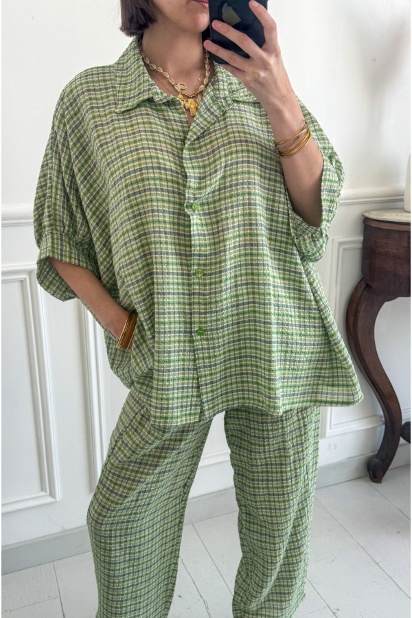Green Check Blouse GREENA