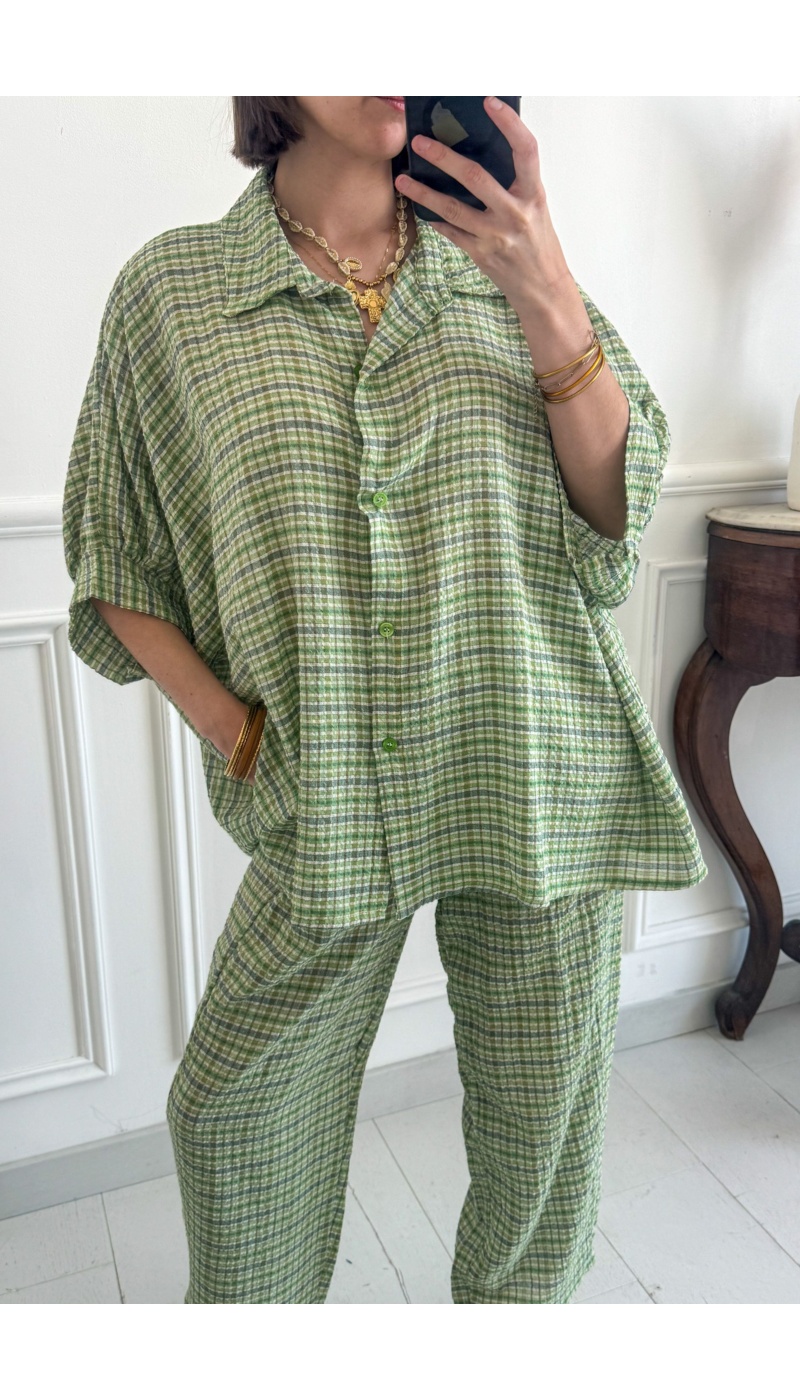 Green Check Blouse GREENA