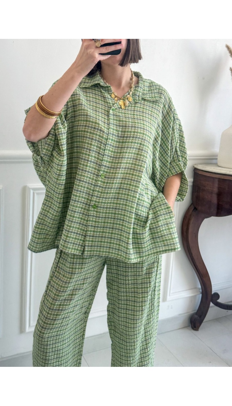 Green Check Blouse GREENA