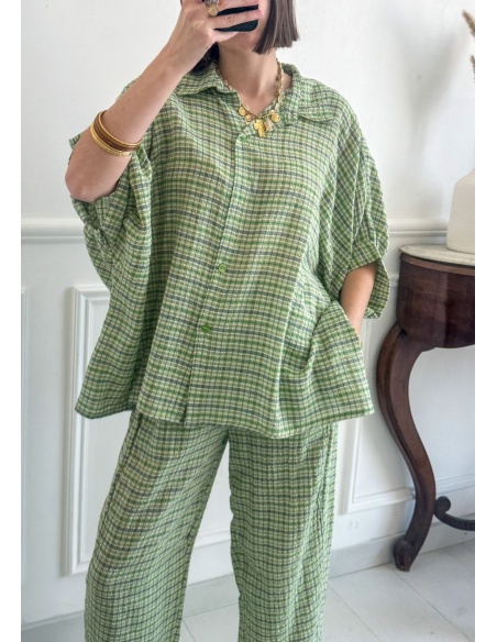 Green Check Blouse GREENA