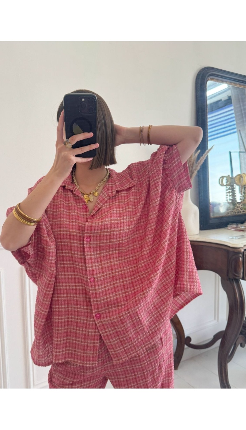 Camicetta a quadri rosa GREENA