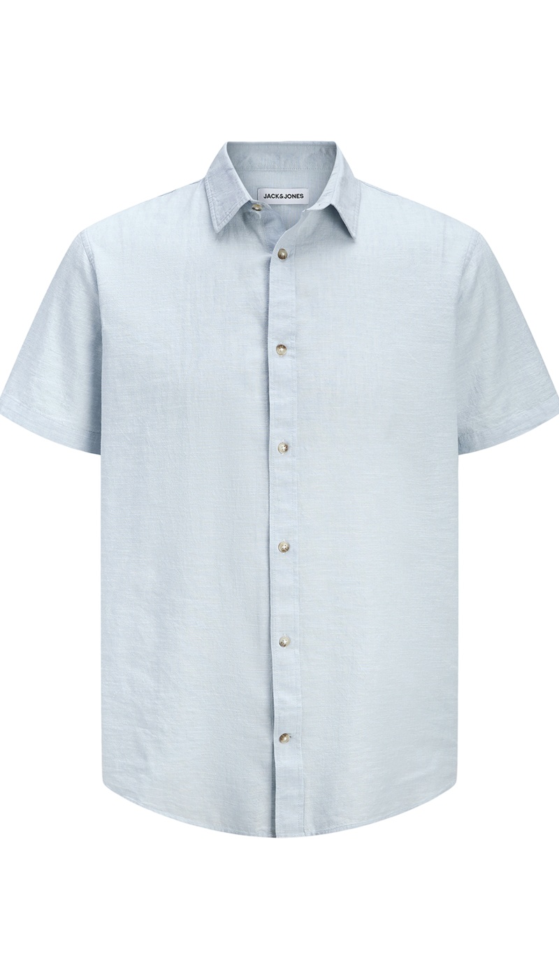 Camisa Lino Azul Celeste JJESUMMER