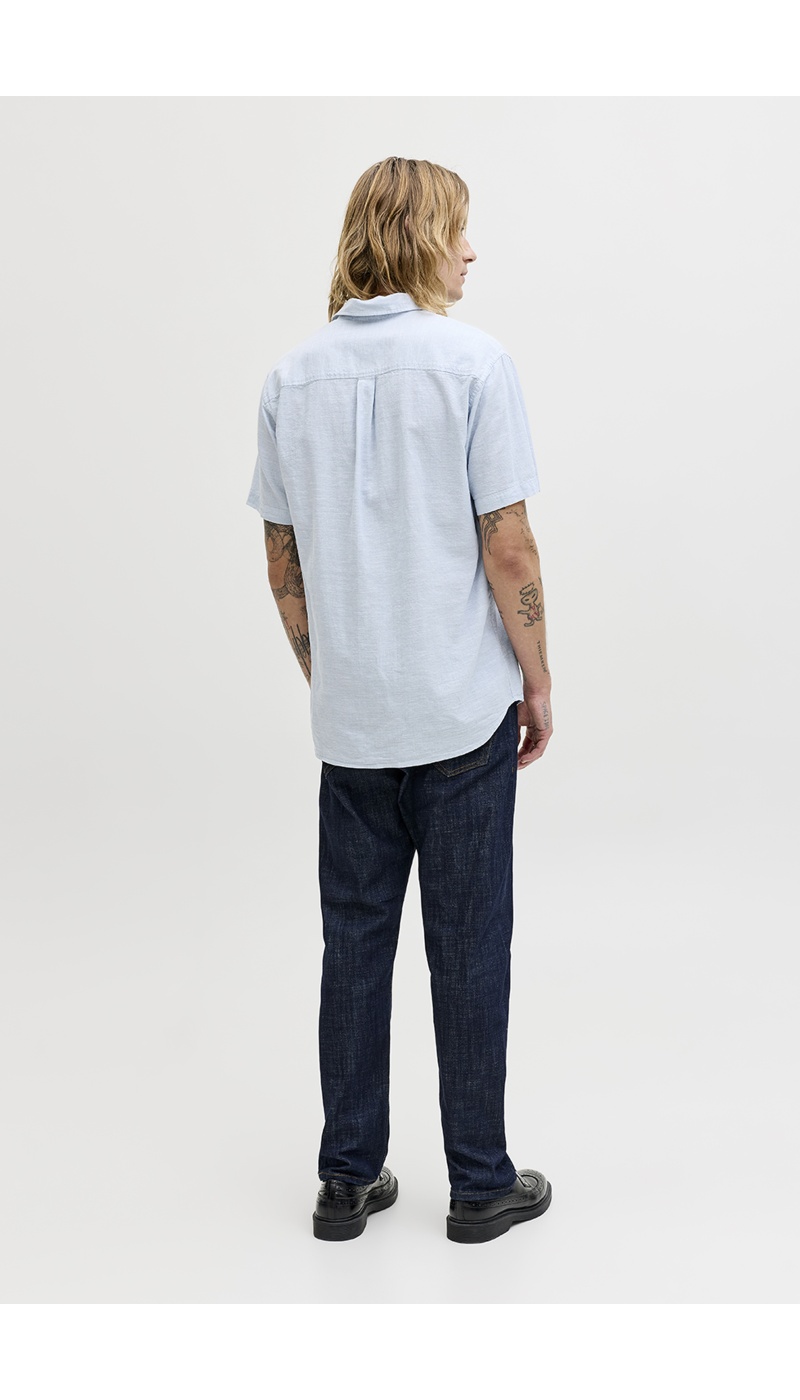 Camicia in lino blu celeste JJESUMMER