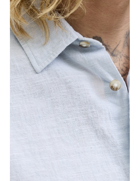 Camisa Lino Azul Celeste JJESUMMER