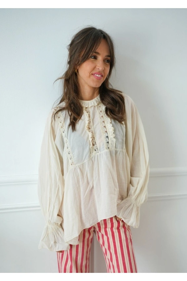 Blouse Dentelle Ecrue NINON