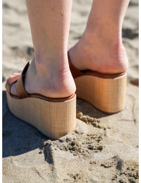 Sandalias Cuña Camel MYKONOS