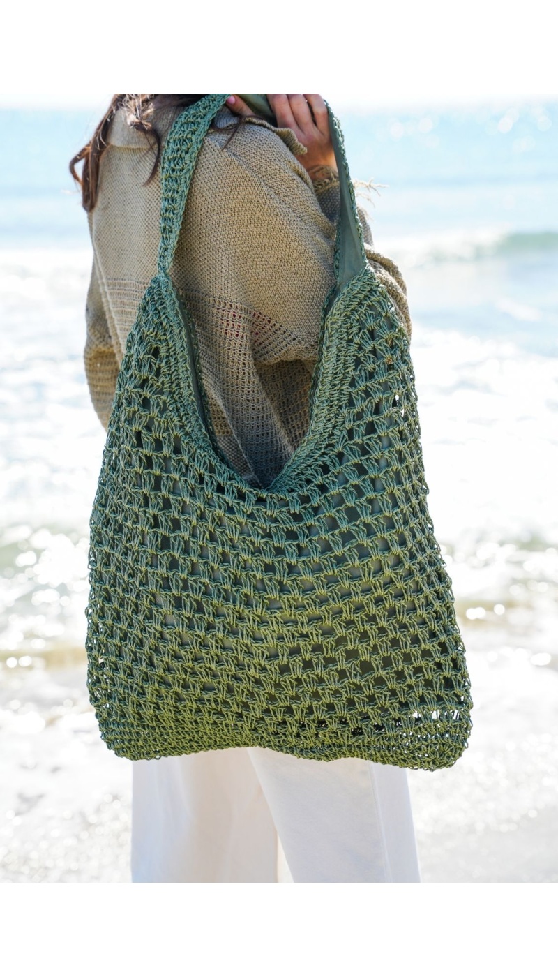 FLORA AND GEAN IMPORT RAFIA KAKI SAC FEMME