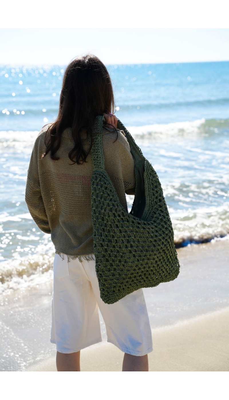 FLORA AND GEAN IMPORT RAFIA KAKI SAC FEMME