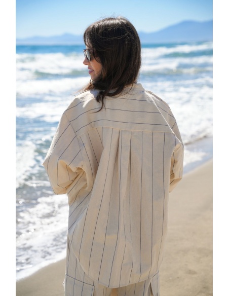 Johanna CELIA Blusa a Righe Ecru - Eleganza e Stile