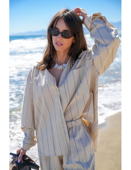 Johanna CELIA Blusa a Righe Ecru - Eleganza e Stile