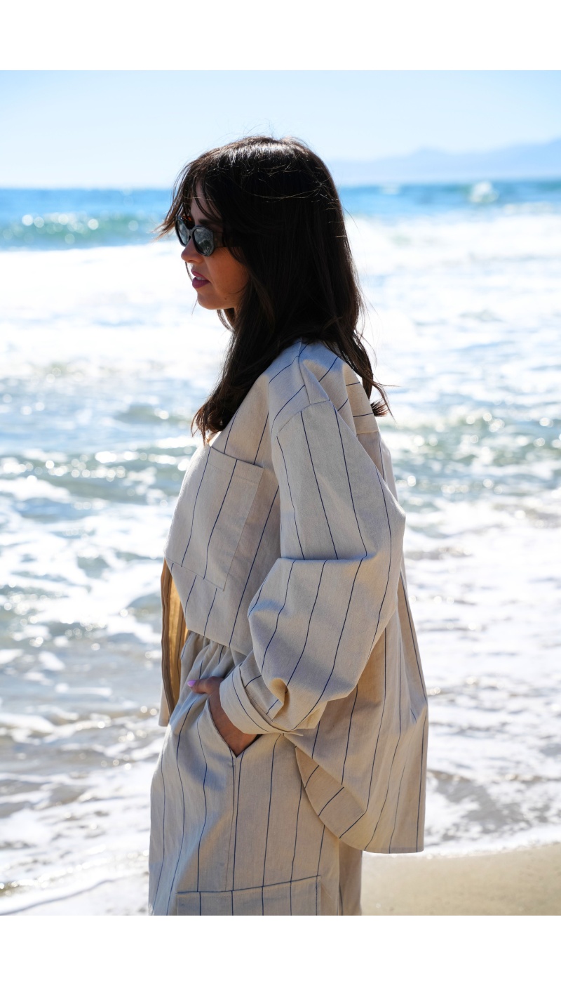 Johanna CELIA Blusa a Righe Ecru - Eleganza e Stile