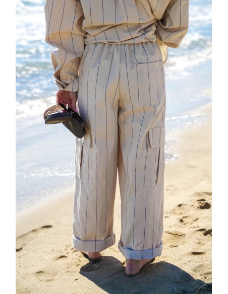 Pantaloni da donna Johanna Toutoun Trais Ecru - Chic ed eleganti