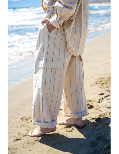 Pantaloni da donna Johanna Toutoun Trais Ecru - Chic ed eleganti