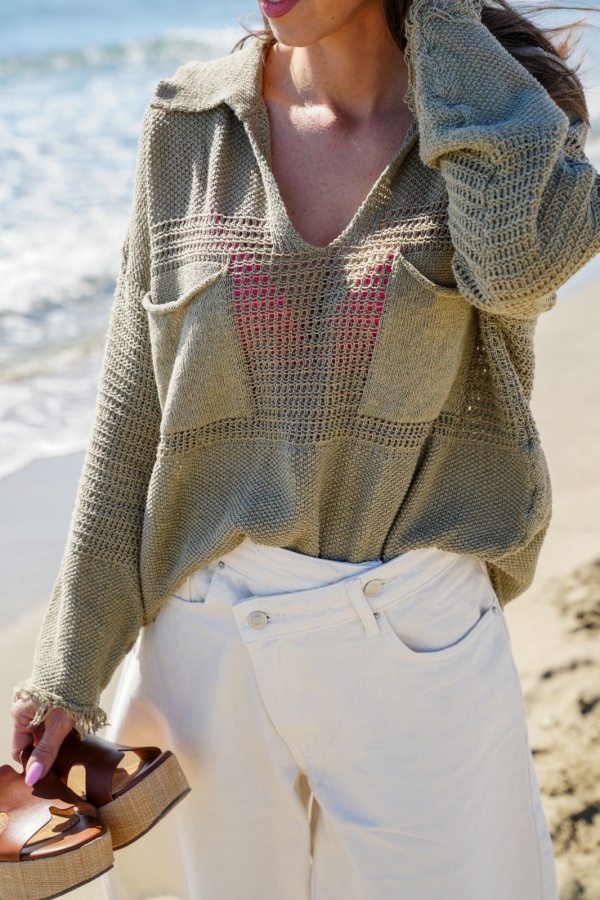 Top Banditas Crochet Caqui PADEL