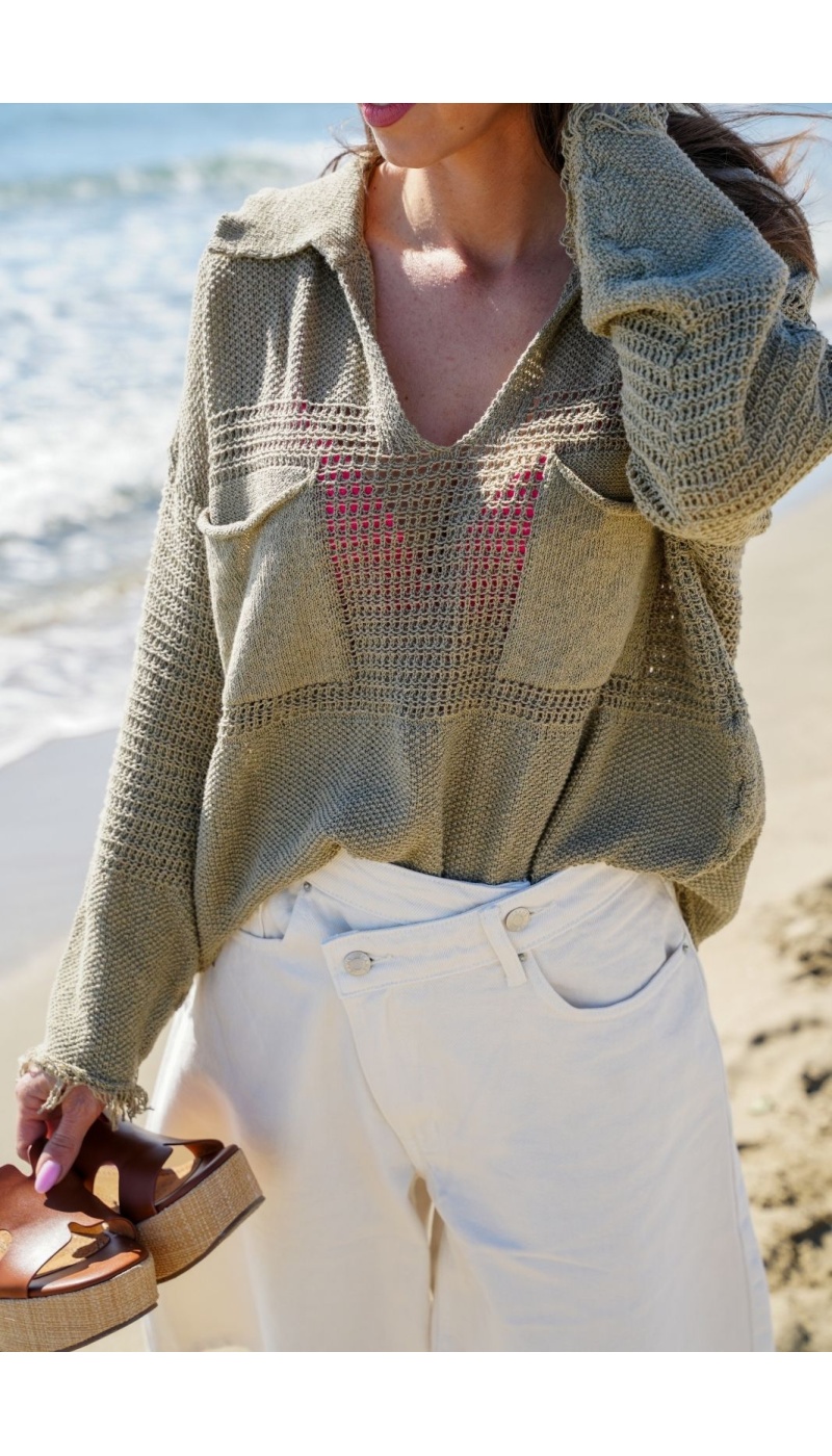 Top Banditas Crochet Caqui PADEL