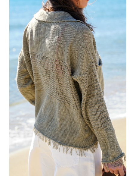 Khaki Banditas Crochet Top PADEL