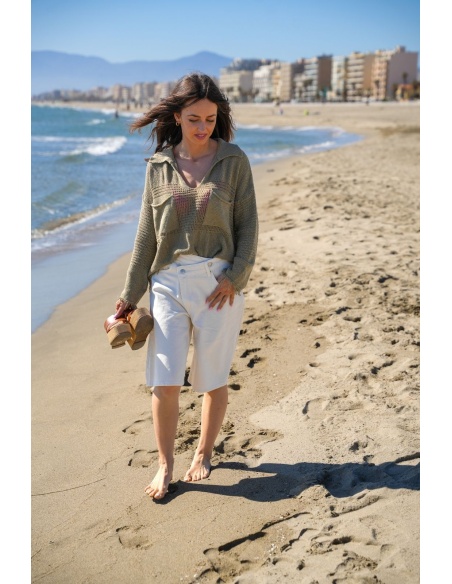 Khaki Banditas Crochet Top PADEL