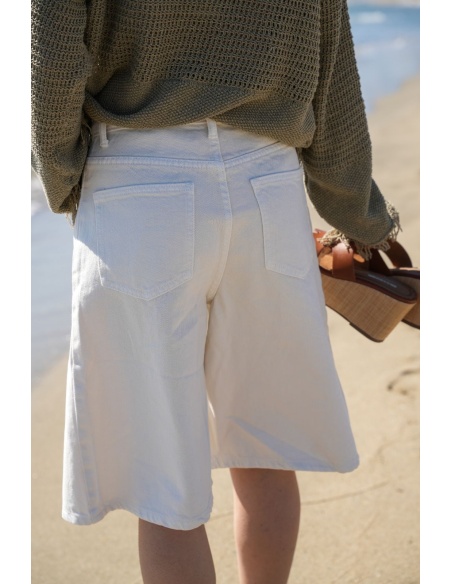 Bermuda Jean Ecru WILSON - Style Chic pour Femmes