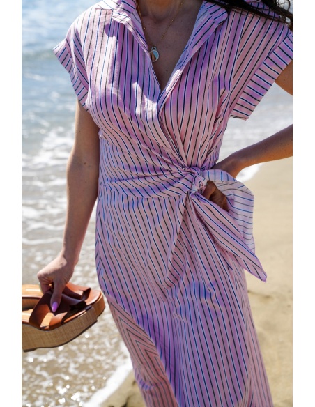 Abito a righe rosa LIVIA - Eleganza e stile per le donne
