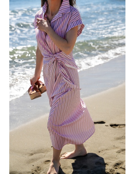 Abito a righe rosa LIVIA - Eleganza e stile per le donne