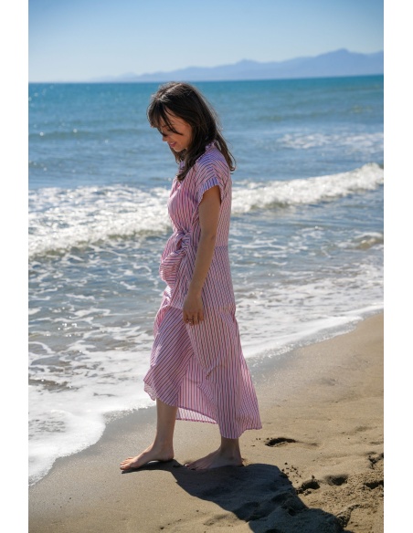 Vestido Rayas Rosa LIVIA - Elegancia y Estilo para Mujer