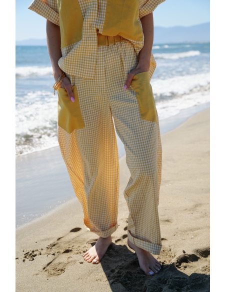 ARMEL Yellow Check Trousers