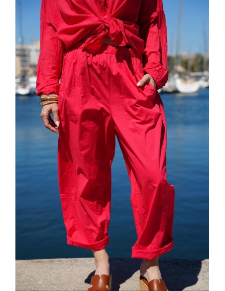 w.studio UNI RED WOMEN'S TROUSERS