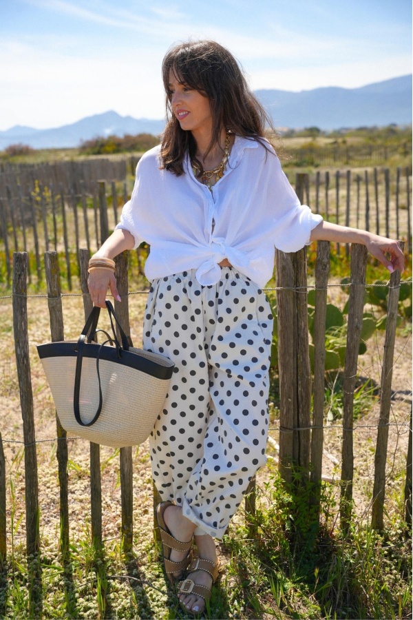 johanna toutoun PANTALÓN MUJER LUPOS BLANCOS