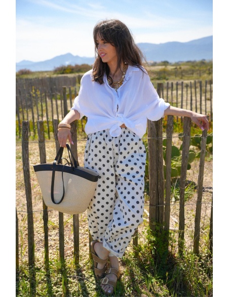 johanna toutoun PANTALÓN MUJER LUPOS BLANCOS