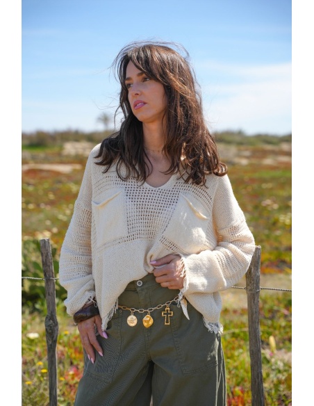 Banditas PADEL Top Crochet Crudo - Estilo y Comodidad