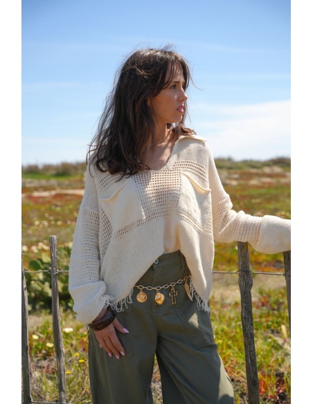 Haut Crochet Ecru Banditas PADEL - Style & Confort