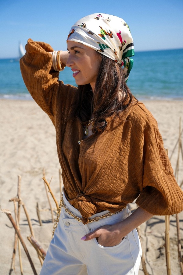 Fluid Camel Blouse - Elegance and Comfort at WASP 2