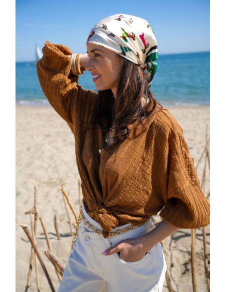 Fluide Camel Blouse - Élégance et Confort chez WASP