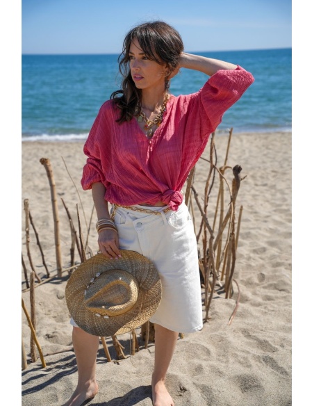 Blusa WASP Rosa Fluido - Elegancia y Comodidad en Casa