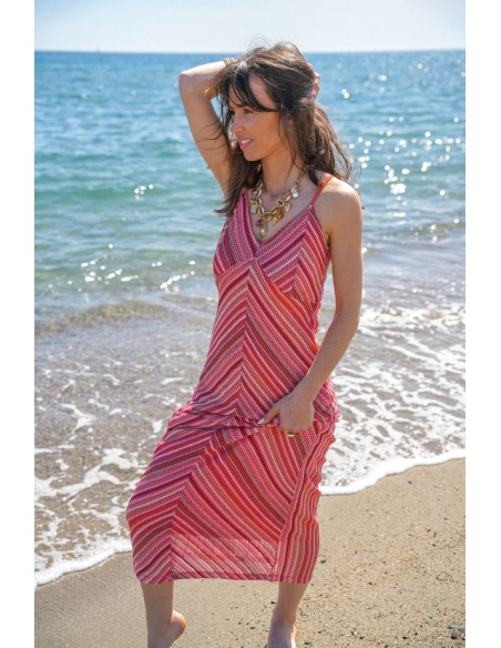 Coral Macramé Dress VMDEMI - Elegance and Style at Home