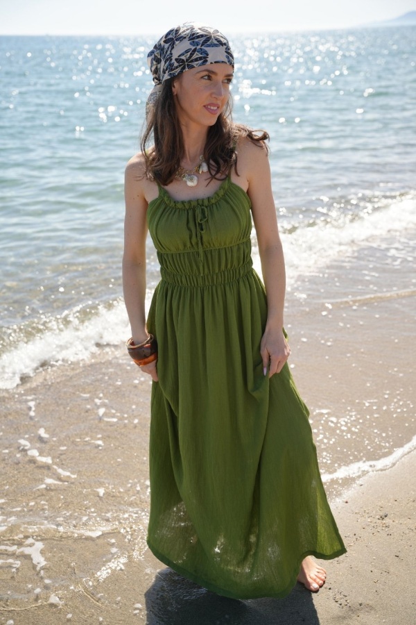 Green Tank Dress ADELE - Elegance and Comfort at Home 2