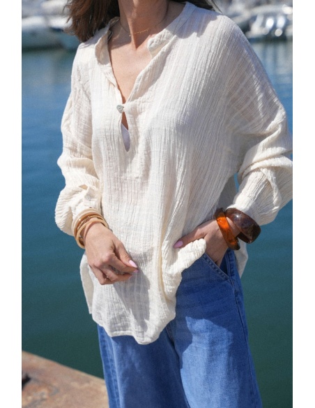 Fließende WASP-Bluse in Ecru – schicker und bequemer Stil